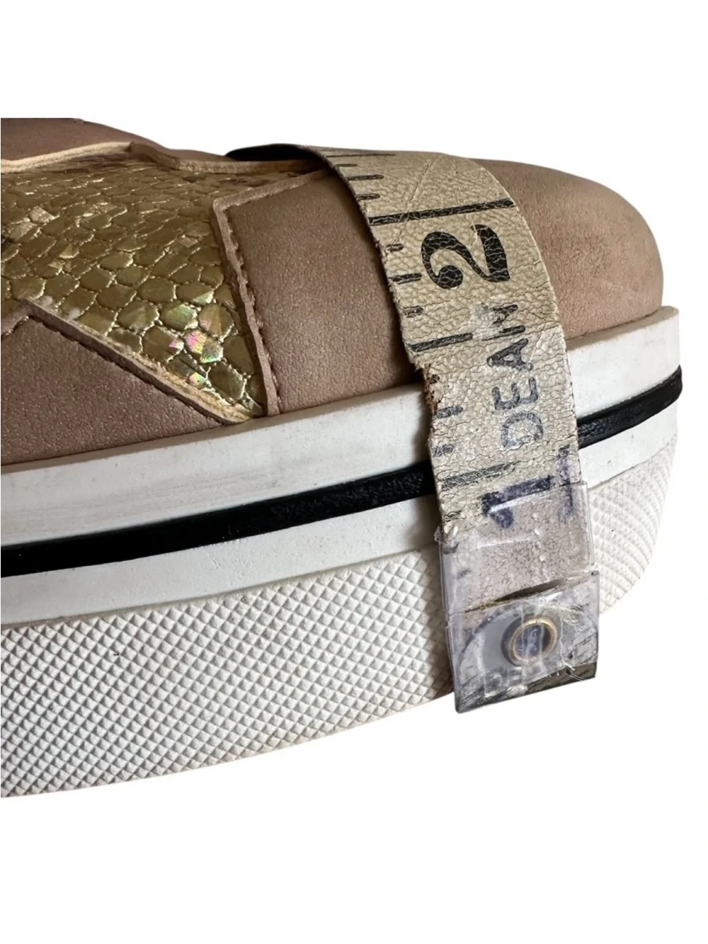 Stella McCartney Binx Glitter Star Platform Sneakers Beige Gold EU 40